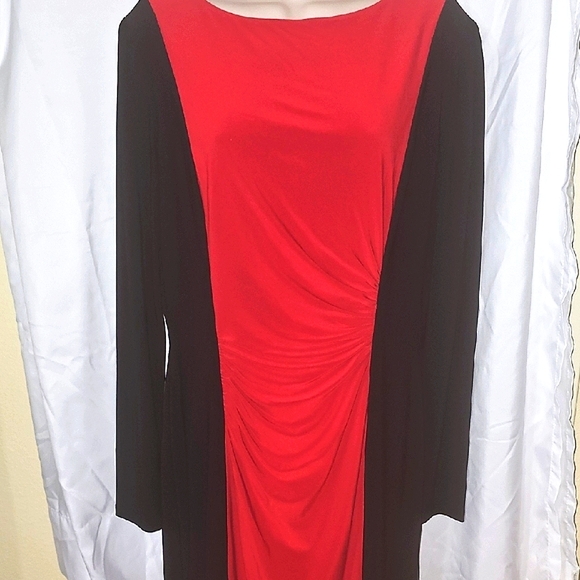 American Living Red and Black Long Sleeve Dress - Picture 3 of 6